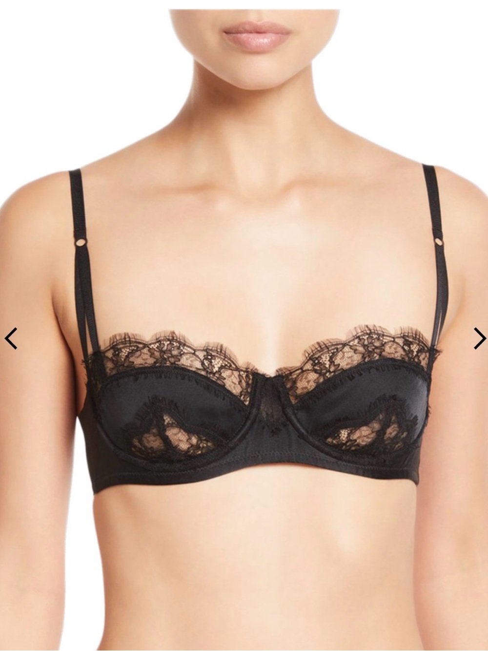 Kiki de Montparnasse Sensuel Silk Lace Balconette Bra Black 34D Luxury